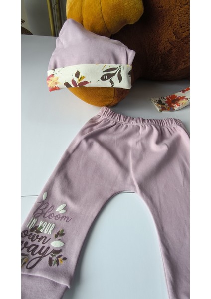 Erkek-Kız Bebek Omuz Genişletmeli Çıtçıtlı Body Pijama Bere Takımı, %100 Pamuk , Modern Tasarım indirimleri