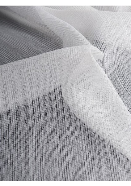 Ozi Yeni Sezon Çizgili Örme Tül Perde (1/2.5 Normal Pile)