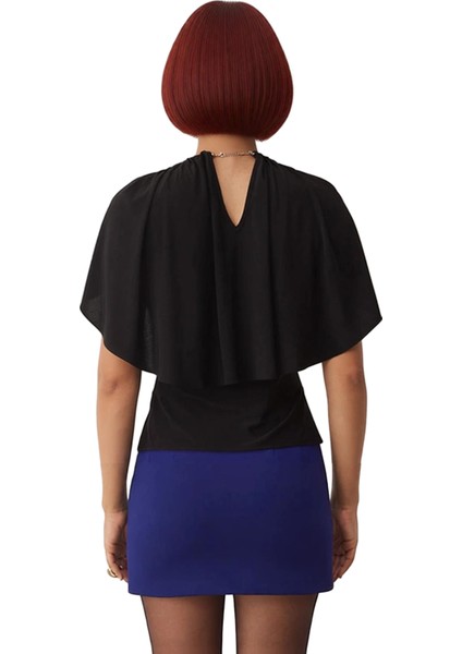 Kadın Şık Pelerin Detaylı Bisiklet Yaka Kaliteli Şık Rahat Modern Zarif Günlük fırsatları