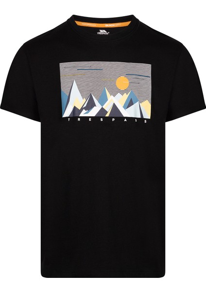 Ennadai - Casual Printed Tshirt Erkek Siyah Tişört