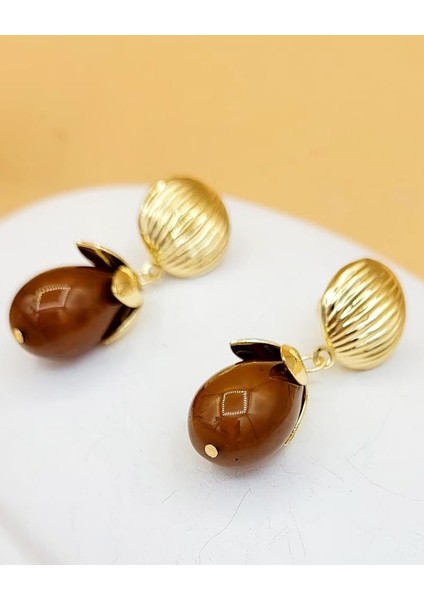 Kahve Işıltılı Gold Küpe fiyatları