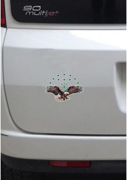 Adige Bayrak Kartal Color Sticker Etiket 14X10 cm fırsatları