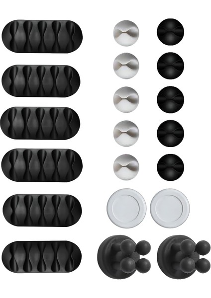 20 Parça Kablo Tutucu Seti | Yapışkanlı Kablo Klipsi | Masa Üstü Kablo Düzenleyici | Şarj Kablosu, Kulaklık, Usb, Hdmı, Mouse Kablosu Için | Ofis & Ev Kullanımı | Kablo Yönetimi Çözümü