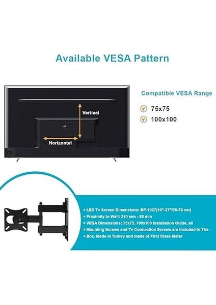 BP1027 BP-1027 Tv Hareketli Askı Aparatı, Siyah indirimleri