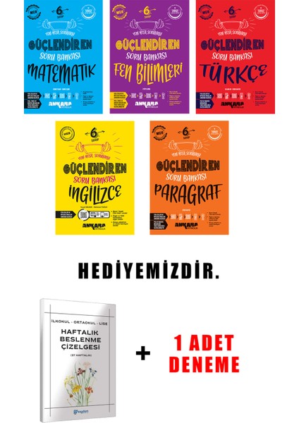 6.sınıf Güçlendiren Soru Bankası 5'li Set (Güncel Marif Model) modelleri