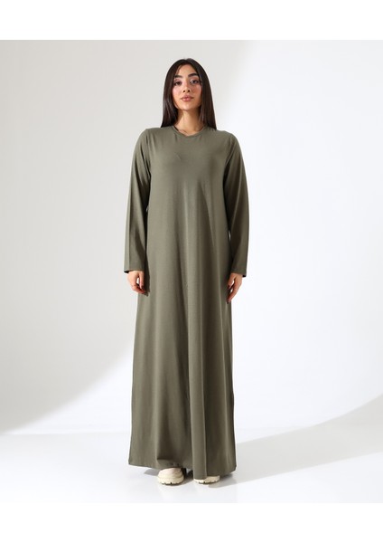Kadın Yün Viskon Uzun Büyük Beden Elbise