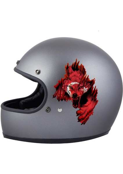 Ay Yıldız ve Kurt - Bozkurt - Börü - Gökbörü -Araba Oto Motosiklet Karavan Sticker 02512 modelleri