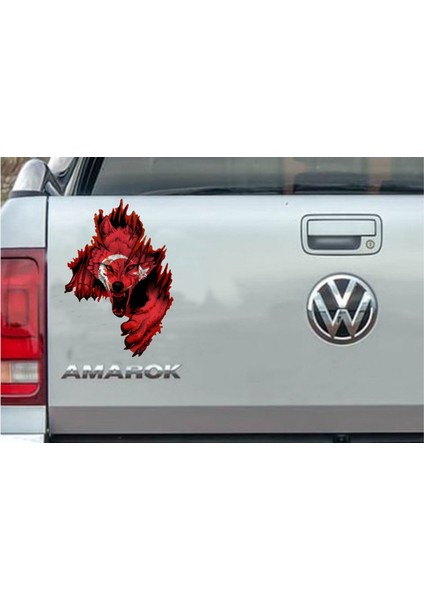 Ay Yıldız ve Kurt - Bozkurt - Börü - Gökbörü -Araba Oto Motosiklet Karavan Sticker 02512 indirimleri