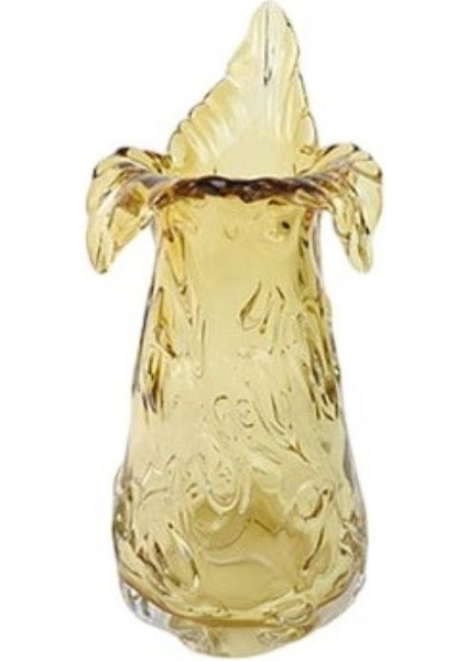 La Medore Flower Desıgn Yellow Vase 16X16X34 cm