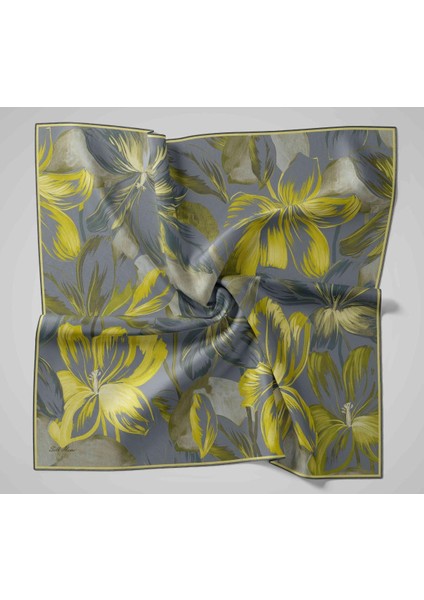 Twill Ipek Eşarp - 11480-82 Füme Yeşil