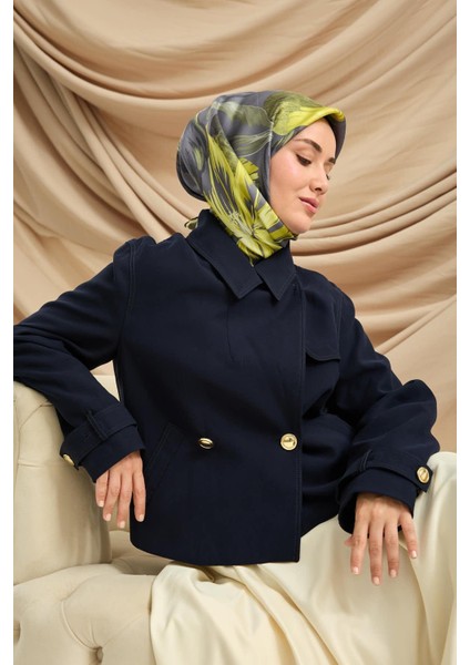 Twill Ipek Eşarp - 11480-82 Füme Yeşil modelleri