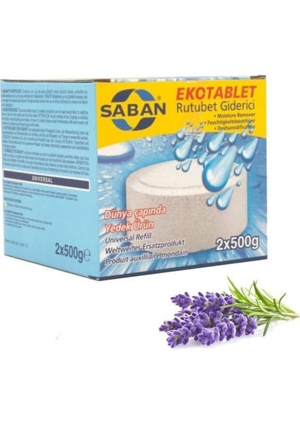 Nem Alıcı Yedek Tablet 2X500 gr Lavanta Kokulu