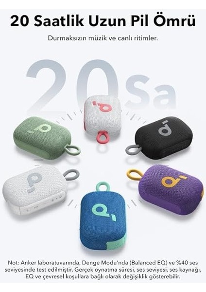 By Anker, Select 4 Go, 20 Saat Ultra Oynatma Süresi, 5W Güçlü Ses, IP67 Tam Koruma ve Yüzerlik, Hafiflik ve Kayış Tasarım, Her Yere Taşıması Kolay, Kablosuz Stereo Eşleştirme (Tws), Yeşil fiyatları