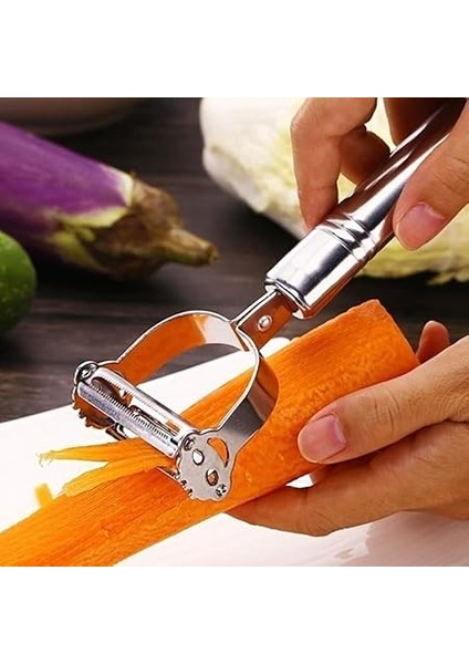 Sebze Soyucu, Paslanmaz Çelik 2'si 1 Arada Jülyen Sebze Soyucu Havuç Patates Kavun Aleti Sebze Meyvesi Için Mükemmel modelleri