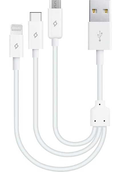 Alumicable Mini Trio Lightning Micro USB 30CM Şarj Kablosu, Beyaz fiyatları