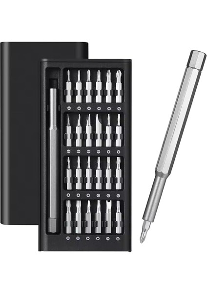 Seti 25 Parça Çelik Uç Hassas Mıknatıslı Tornavida Özel Tasarım Dağılmaz Kutulu