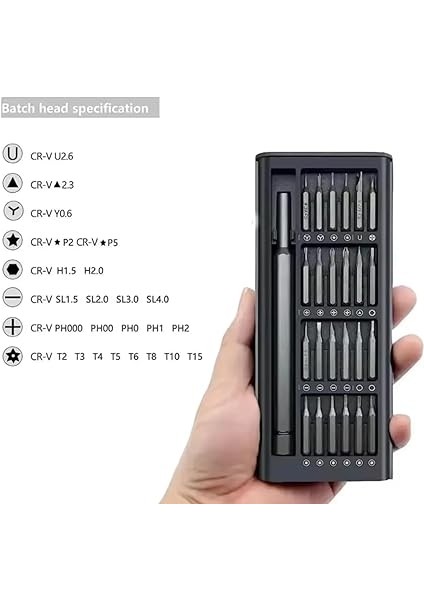 Seti 25 Parça Çelik Uç Hassas Mıknatıslı Tornavida Özel Tasarım Dağılmaz Kutulu modelleri