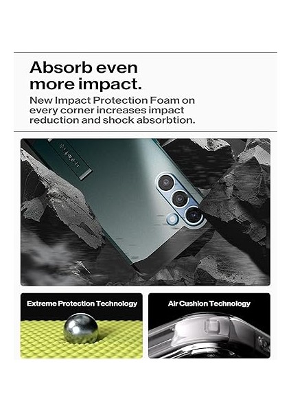 Galaxy S25 ile Uyumlu Ekstra Dayanıklı Kılıf Tough Armor Ai Hava Kanalı Teknolojisi Askeri Sınıf Koruma Magfit Özellikli Kickstand'lı Abyss Green Çift Katman Kapak - ACS09010 indirimleri