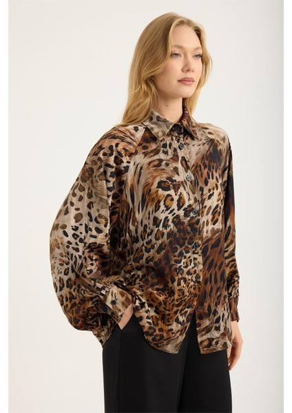 Leo Desenli Reglan Kesim Gömlek modelleri