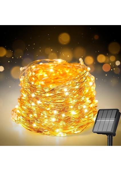 Dış Mekan Için Solar String Işıklar, 200 LED 72 Ft Güneş Işığı Dış Mekan Su Geçirmez 8 Modlu, Güneş Işığı Dış Mekan Veranda Ağacı Noel Partisi Düğün Dekoru Için (Sıcak Beyaz)