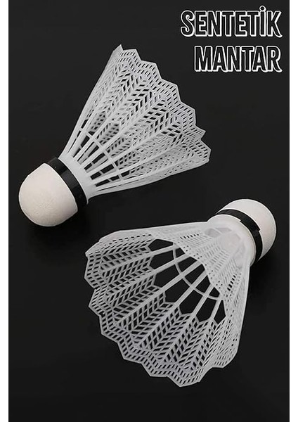 6 Adet Badminton Topu Semi-Pro Dengeli Hız Başlangıç Kutulu Mantar Kafa Deluxe Top Seti Beyaz 620 modelleri
