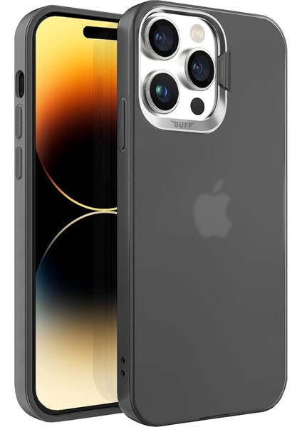 Labs Buff iPhone 14 Pro New Corner Kamera Kapaklı Standlı Kılıf Siyah, Buff Labs