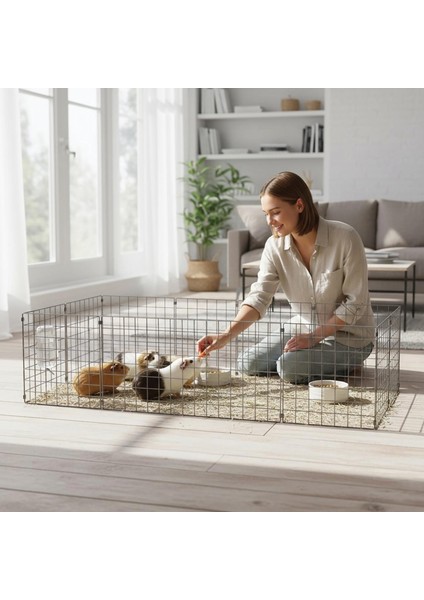 33X33 Panel 2x4 Evcil Hayvan Çiti Siyah