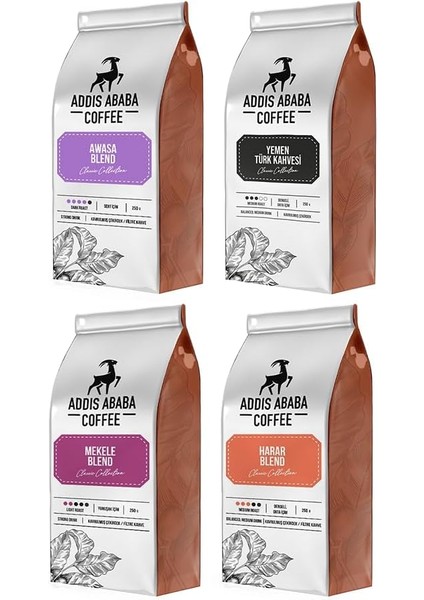 Ababa Coffee - 4'lü Kahve Tanışma Paketi 1000 Gr. (Moka Pot)