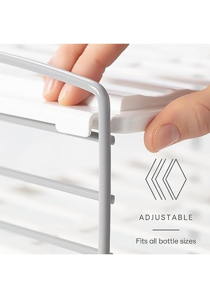 Upspace Şişeler Için Dolap Düzenleyici, Ayarlanabilir, 2 Raflı, Beyaz fiyatları