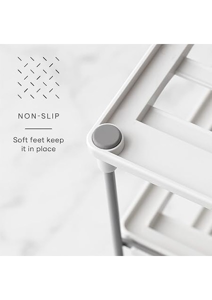 Upspace Şişeler Için Dolap Düzenleyici, Ayarlanabilir, 2 Raflı, Beyaz modelleri