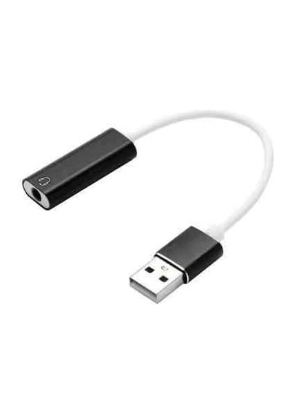 USB Den Mikrofonlu Kulaklık Çevirici (Usb To 3.5 mm Jack) Playstation Uyumlu Bilgisayar Ses Kartı Kablosu 3.5 mm Jack (Dişi) Girişli Ses Adaptörü 7.1 Dönüştürücü Ps3 Ps4 Ps5 Uyumlu (Beyaz)