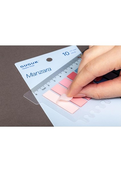 Manzara 10 Renkli Cetvelli Şeffaf Pet Index • Index Sticker • Post-It • Sticky Note fiyatları
