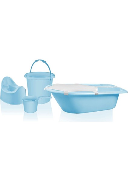 5'li Banyo Tuvalet Seti Mavi