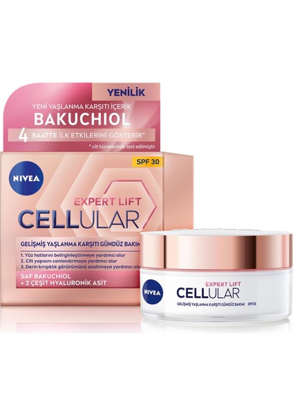 Nıvea Cellular Expert Lift Doğal Retinol Alternatifi Saf Bakuchiol ve Hyaluronik Asit Içeren Kırışıklık Karşıtı ve Nemlendirici Gündüz Kremi 50 ml fiyatları
