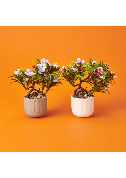 Dekor Saksılı Yapay Çiçek - Asorti - 14X18 cm modelleri