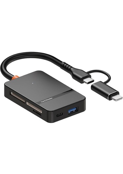 MT86 8in1 Multi Girişli Cf Kart Okuyucu Mac iPhone 15 16 ile Uyumlu Type-C 5gbps Veri Aktarımı
