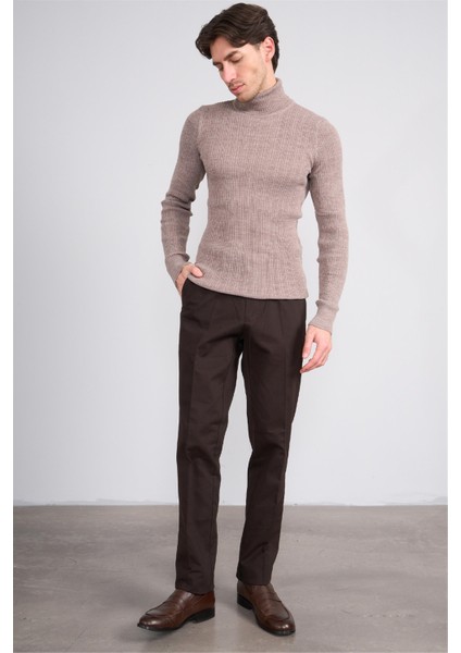 1 Kahverengi Erkek Pamuk Gabardin Regular Pantolon fiyatları