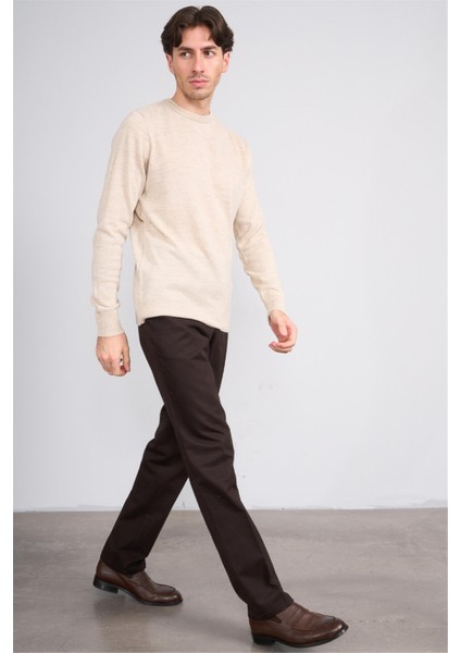 1 Kahverengi Erkek Pamuk Gabardin Regular Pantolon modelleri