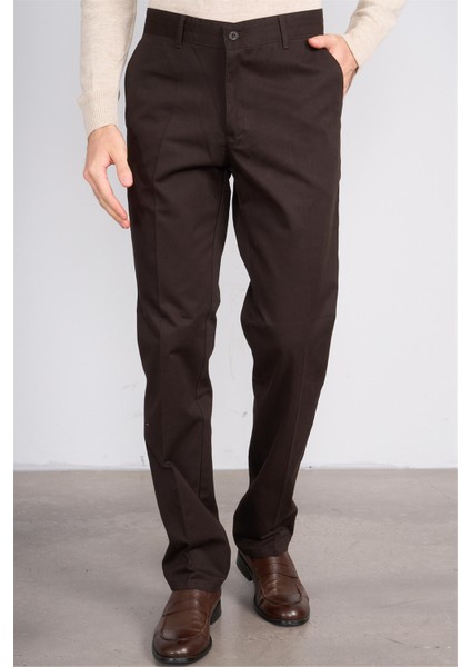 1 Kahverengi Erkek Pamuk Gabardin Regular Pantolon fırsatları