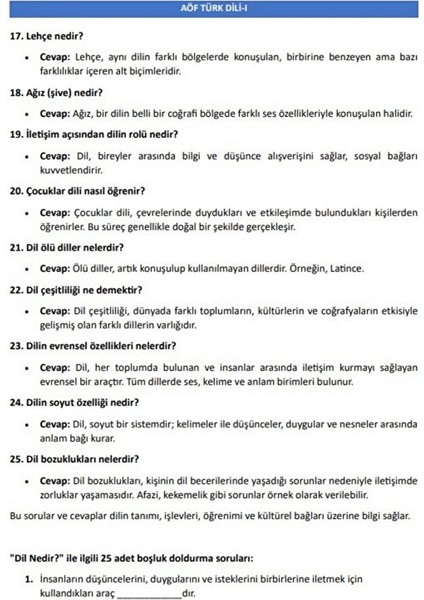 Aöf Türk Dili 1-2 Yardımcı Kitap fiyatları