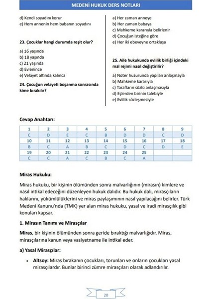 Medeni Hukuk Ders Notları fiyatları