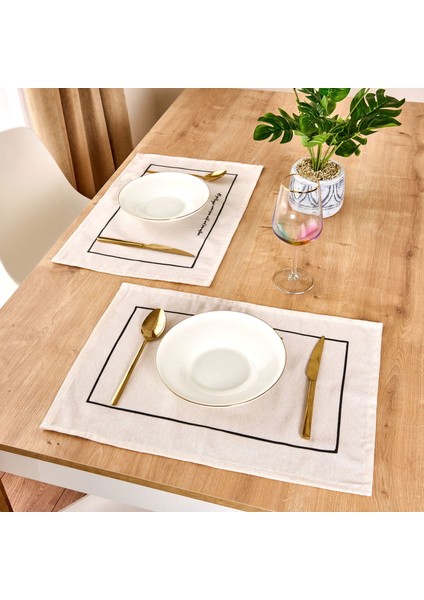 Soft Ruvo 2'li Amerikan Servis - Ekru - 35X50 cm