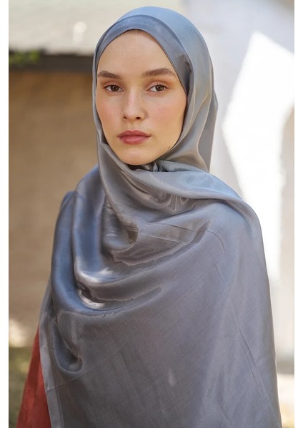 Gri Ed Scarf Inspired Degrade Desen Şal