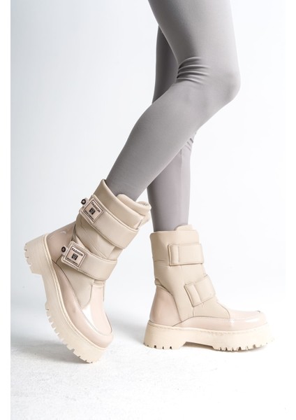 Elısa Cırt Cırtlı Paraşüt Kumaş Rugan Kadın Bot Rkt - Krem fiyatları