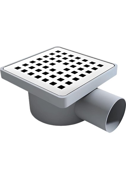 Set 10X10 Kare Krom Yer Sifonu – Ø50 Yandan Çıkışlı, 304 Paslanmaz Çelik Su Gideri | Balkon, Banyo ve Zemin Için Dayanıklı Gider Izgarası modelleri