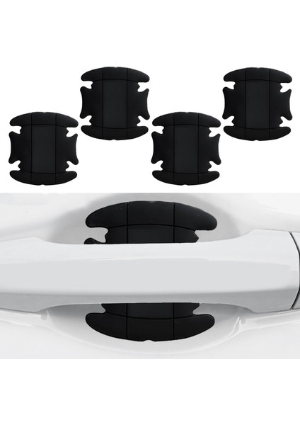 Dış Kapı Kolu Koruma Bandı Silikon 4 Parça Siyah