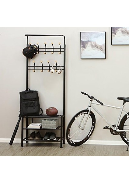 HSR04B, 18 Askılı 3 Ayakkabı Raflı, Metal, Siyah, 68,8 x 35,2 x 187 cm fiyatları