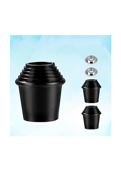 2 Paket Bas Düz Ayaklar, Bas Bacaklar Dişli Kauçuk Ayak Kilit Somunları ile Bas modelleri