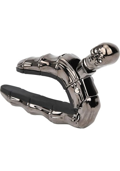 Gitar Ayarlanabilir Sızdırmazlık Kaymaz Metal Kapo Kauçuk Pedli Halk Gitarı Elektro Gitar Akustik Gitar Ukulele Için (Siyah)