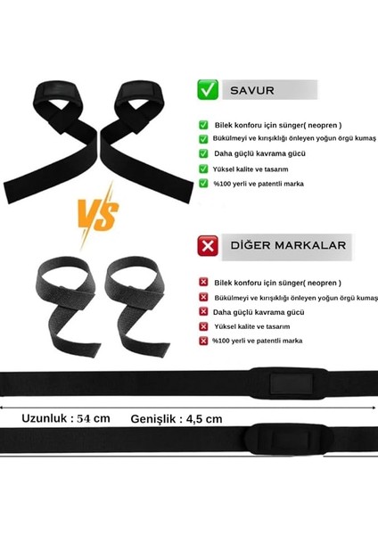 Lifting Straps Siyah Ağırlık Kaldırma Kayışı 2’li fırsatları